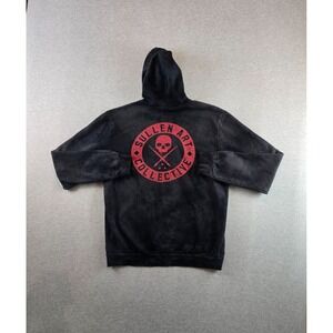 Sullen Art Collection Hoodie Mens L Black Marble Dye Graphic Skull Sweatshirt